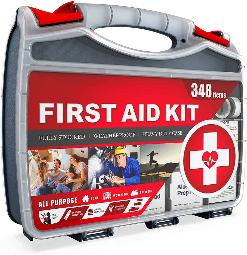 2-in-1 Heavy-Duty Hardcase First Aid Kit Ngandhut 348 Piece First Aid Kit