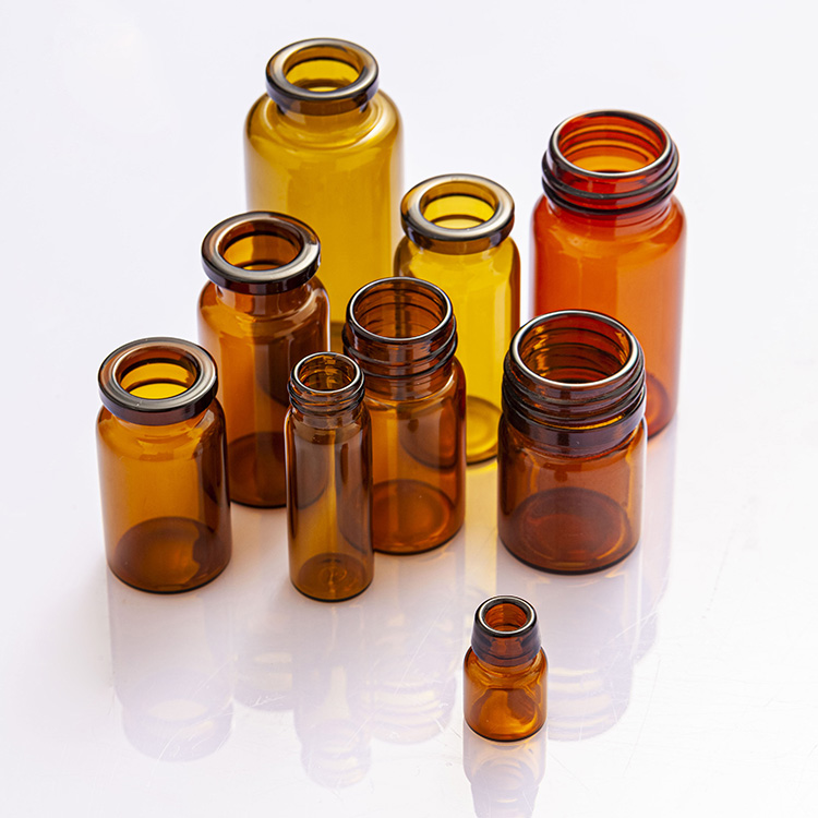 Amber Clear Tubular Injeksi Botol Kaca Steril Vials kanggo Pharmaceutical