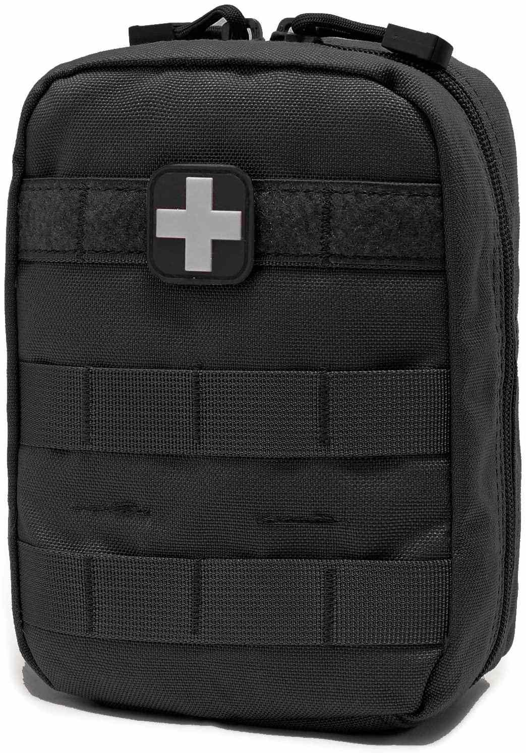 Black First Aid Pouch Kanthi Perlengkapan Medis