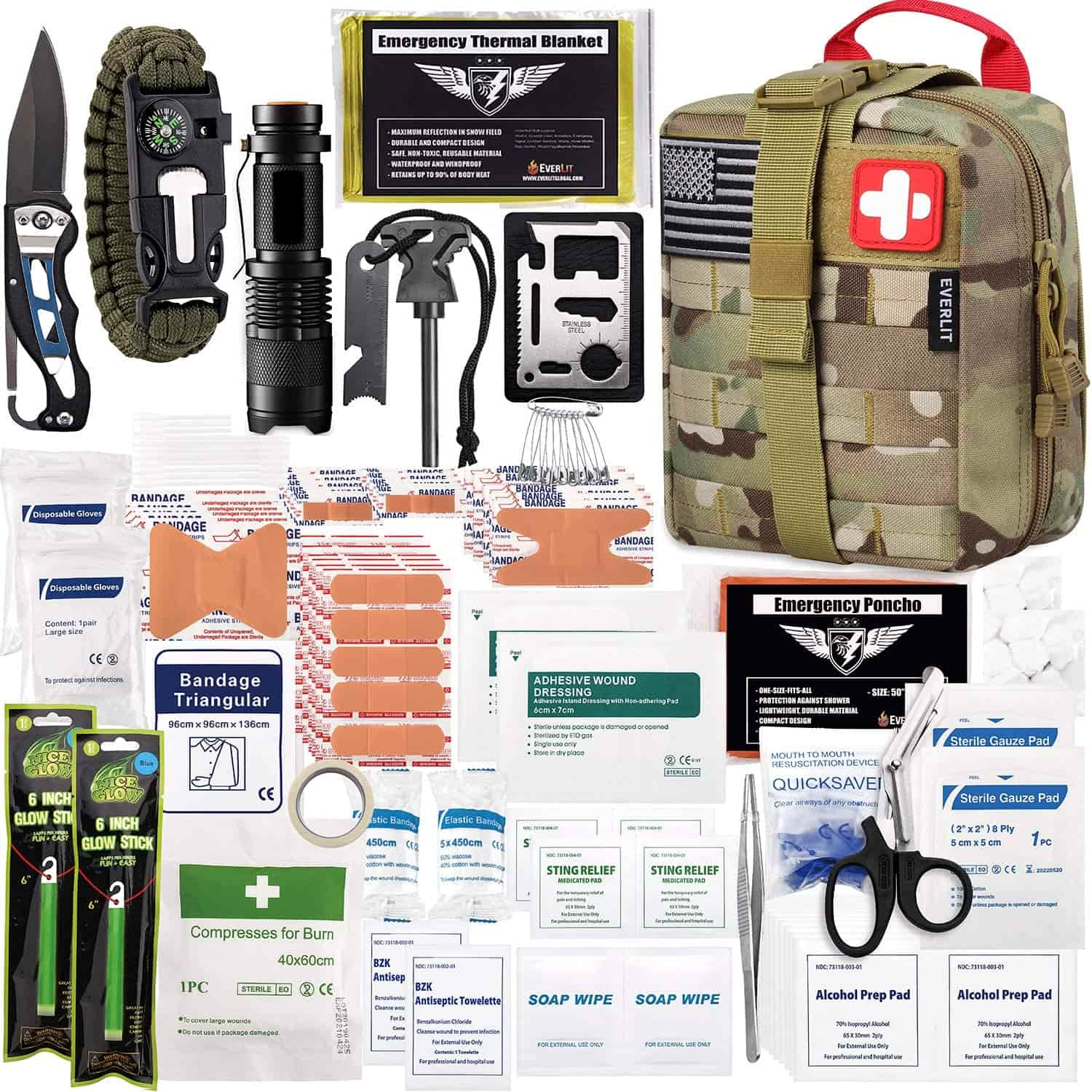 Camo Survival First Aid Kit Isine 250 Piece First Aid Kit