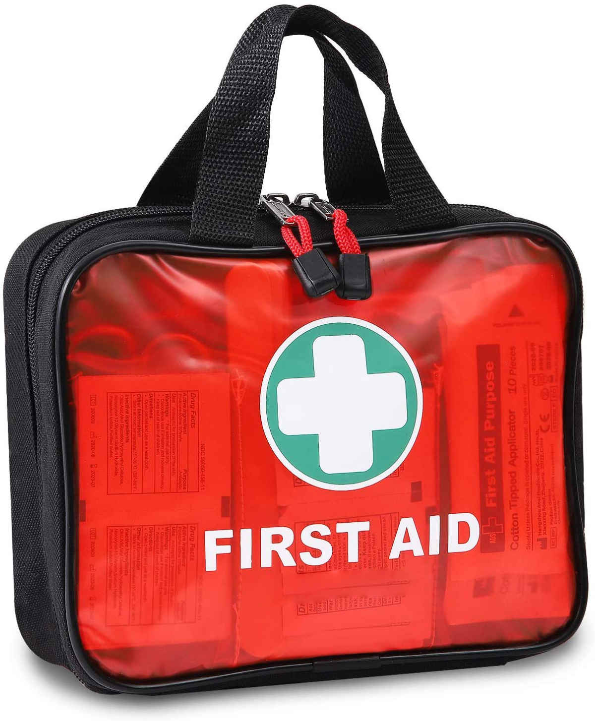 Red First Aid Handbag karo 200 Piece Hospital Grade Medical Supplies