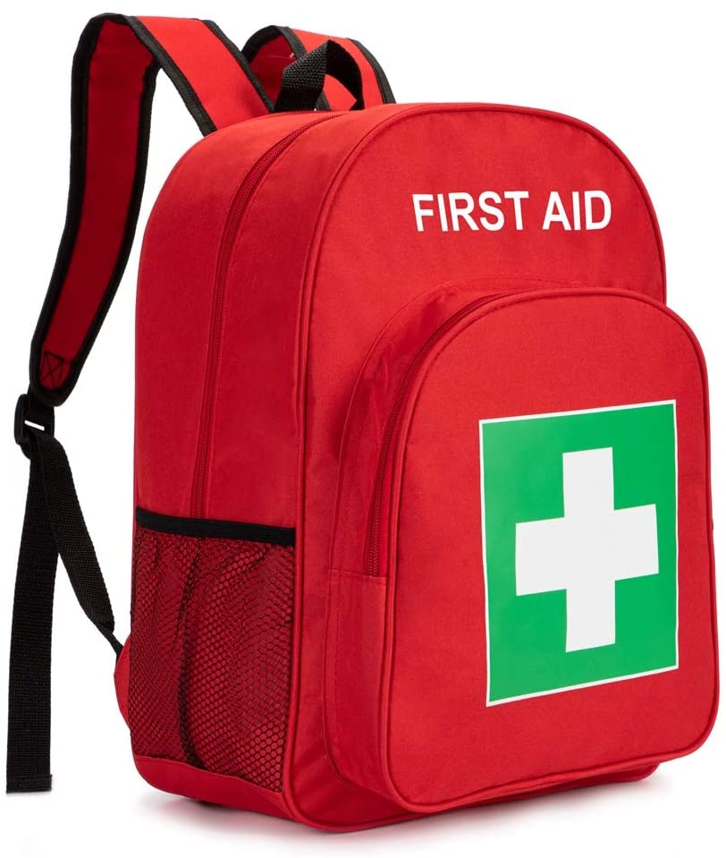 Red Nylon First Aid Backpack Bag